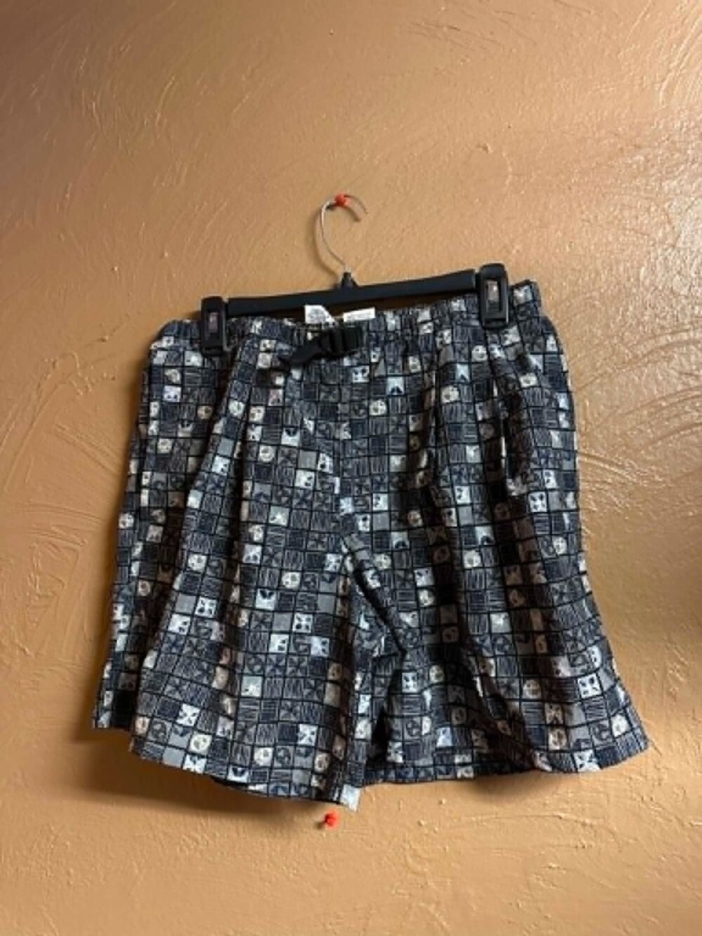 Columbia Men's Black & Grey Squares Mesh Lined Swim Trunks Size M #181